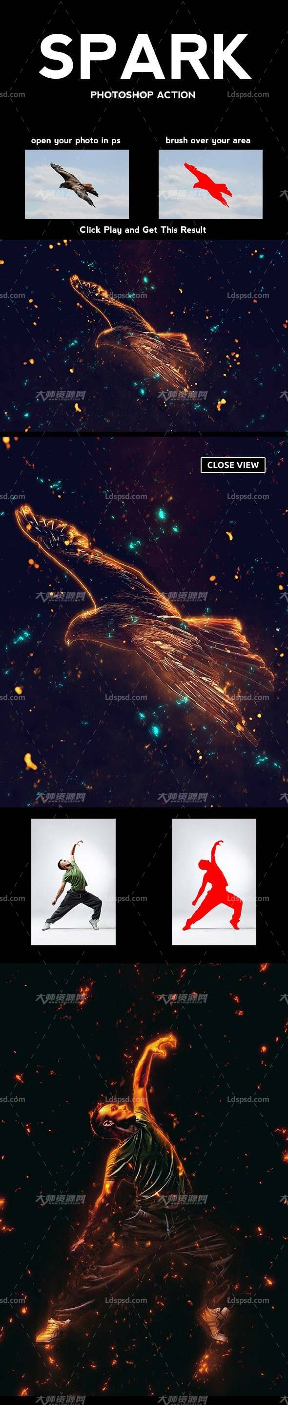 Spark PS Action,极品PS动作-星火光斑